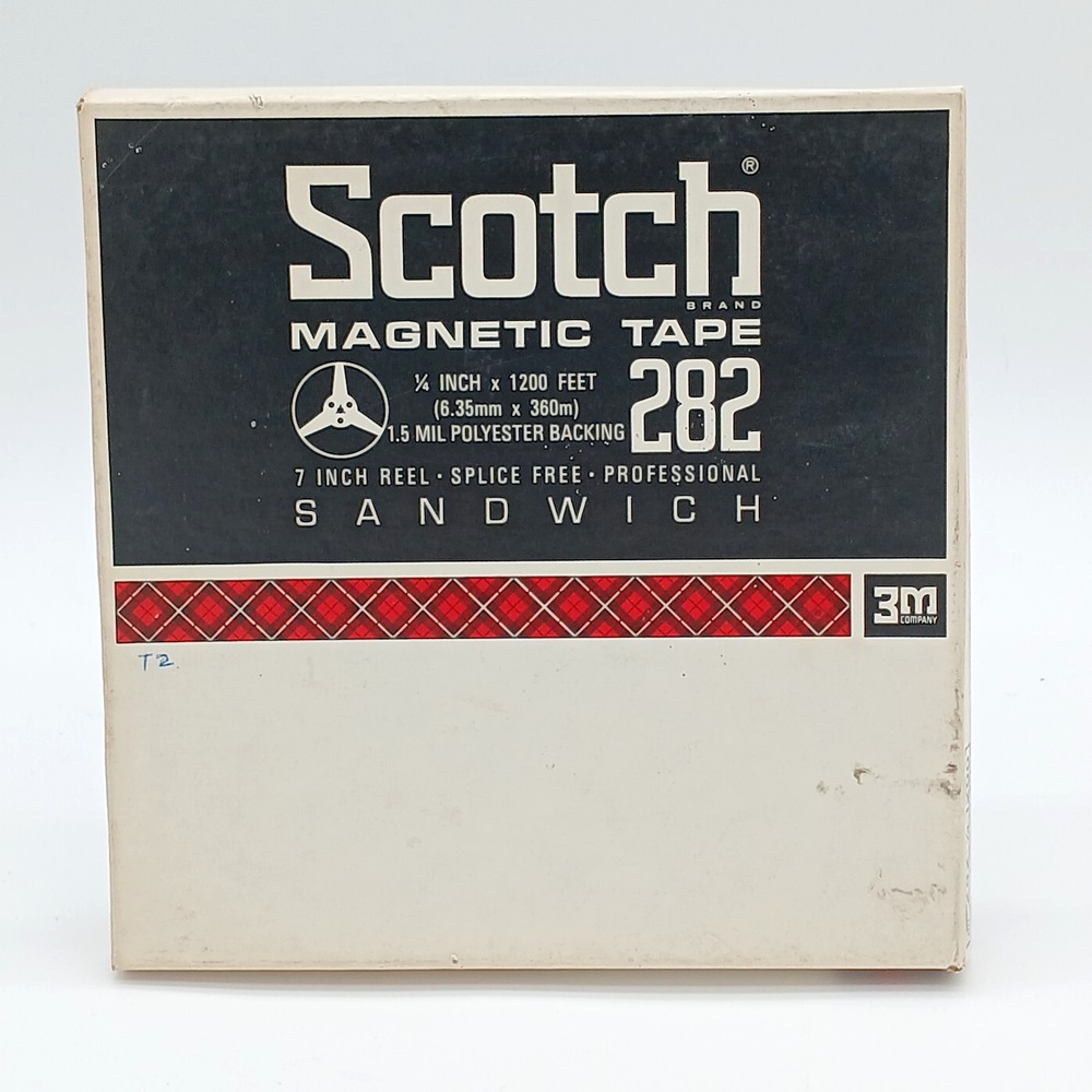 Scotch 3M Magnetic Tape 282 1/4" x 1200' Reel-to-Reel Sandwich